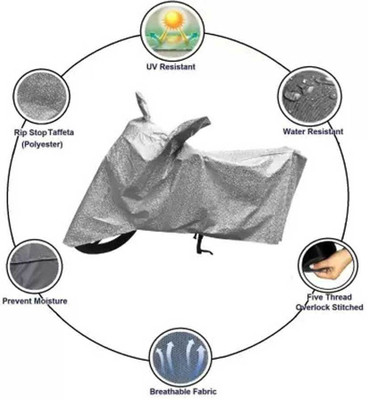 Aamaya Store Waterproof Two Wheeler Cover for Bajaj(Pulsar 180F BS6, Silver)