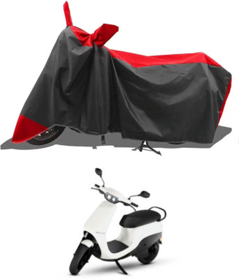 Mdstar Waterproof Two Wheeler Cover for Ola(Electric Scooter, Red, Black)