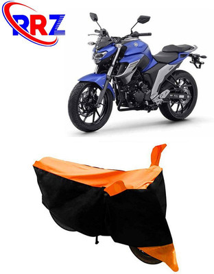 RRZ Waterproof Two Wheeler Cover for Yamaha(FZ, Black, Orange)