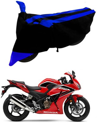 Genipap Two Wheeler Cover for Honda(CBR300R, Black, Blue)