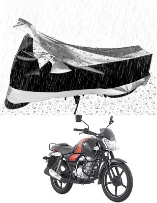 Mdstar Waterproof Two Wheeler Cover for Bajaj(V12, Silver, Black)
