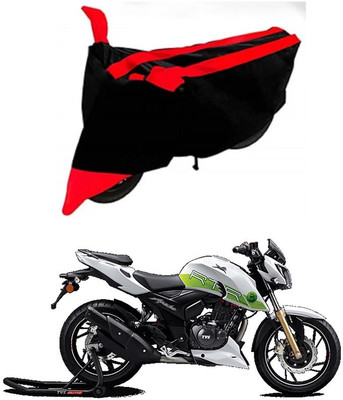 AutoGalaxy Waterproof Two Wheeler Cover for TVS(Apache RTR 200 Fi E100, Red, Black)