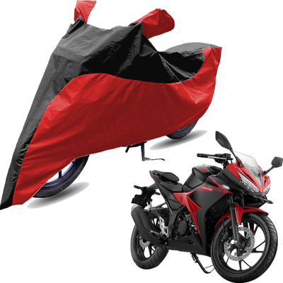 RiderShine Two Wheeler Cover for Honda(CBR 150R, Red, Black)