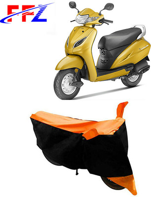 FFZ Waterproof Two Wheeler Cover for Honda(Activa 5G, Black, Orange)