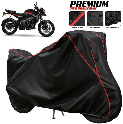 AutoGalaxy Waterproof Two Wheeler Cover for Bajaj(Pulsar 160 NS DTS-i, Black, Red, Multicolor)