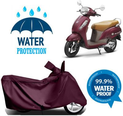 Mdstar Waterproof Two Wheeler Cover for Suzuki(Access 125, Maroon)