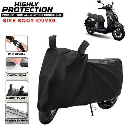 VOLTEMART Waterproof Two Wheeler Cover for Bajaj(Chetak, Black)