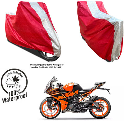 AUTOCAD Waterproof Two Wheeler Cover for TVS(Apache RR 310, Silver, Red)