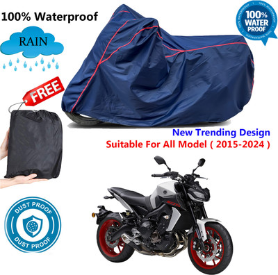 AutoGalaxy Waterproof Two Wheeler Cover for Yamaha(MT 9, Blue, Red)
