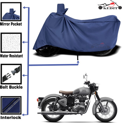 AASHTIK MART Two Wheeler Cover for Royal Enfield(Standardv, Blue)