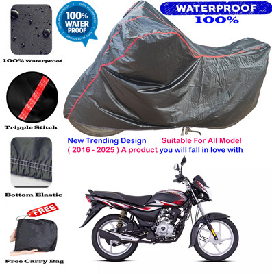 AutoGalaxy Waterproof Two Wheeler Cover for Bajaj(ComforTec, Black, Red)