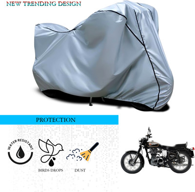 ANTHUB Waterproof Two Wheeler Cover for Royal Enfield(Bullet 350 Twinspark, Silver)