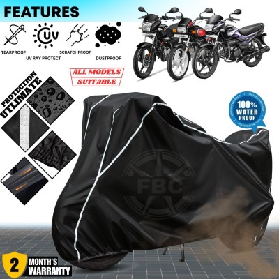 OliverX Waterproof Two Wheeler Cover for Hero(Super Splendor, Black, White)