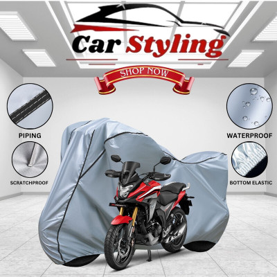 OliverX Waterproof Two Wheeler Cover for Honda(CB, Silver, Black)