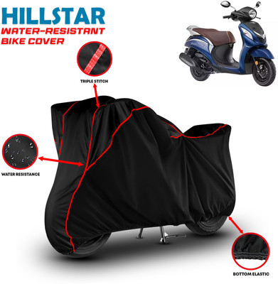 HILLSTAR Waterproof Two Wheeler Cover for Yamaha(Fascino, Black, Red)