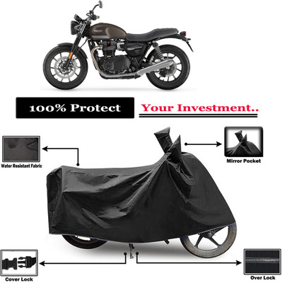 Amexride Two Wheeler Cover for Triumph(Street Twin BS6, Black)