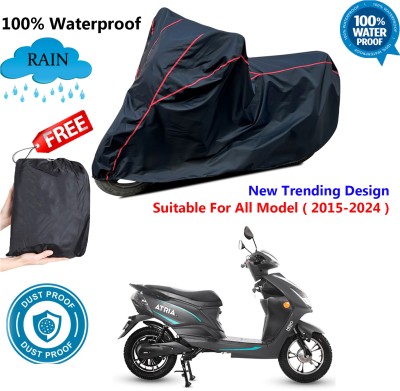 AUTOCAD Waterproof Two Wheeler Cover for Hero(Electric Atria, Black, Red)