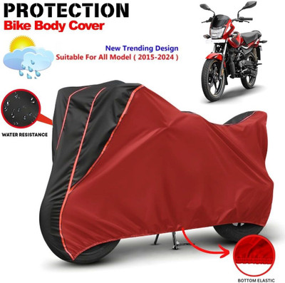 CABRY Waterproof Two Wheeler Cover for Bajaj(Platina 110, Red, Black)
