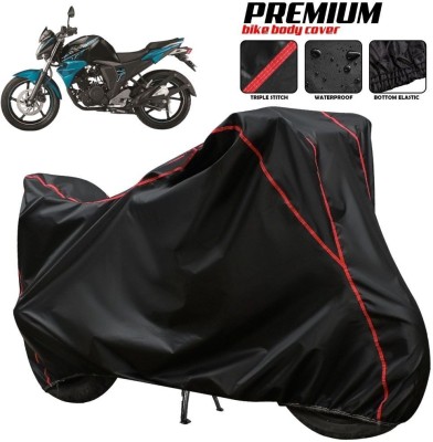 xodi Waterproof Two Wheeler Cover for Yamaha(FZ S FI (V 2.0), Black, Red)