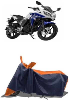 SUGASHRI Waterproof Two Wheeler Cover for Yamaha(Fazer-FI BS6, Orange, Blue)