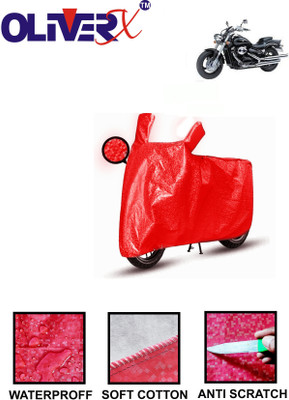 OliverX Waterproof Two Wheeler Cover for Suzuki(Intruder M800, Red)