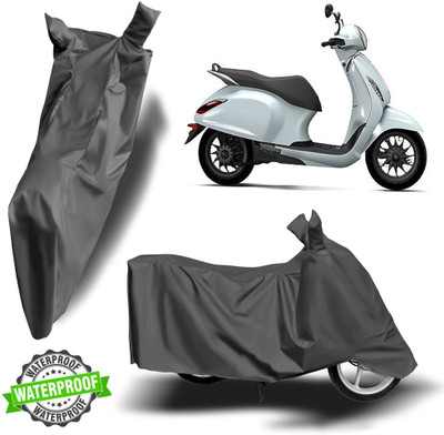 NG Auto Front Waterproof Two Wheeler Cover for Bajaj(Chetak, Grey)