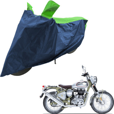 RiderShine Two Wheeler Cover for Royal Enfield(Bullet Trials 350, Blue, Green)