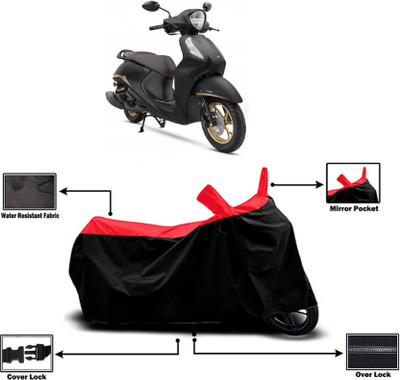 KEDIT Two Wheeler Cover for Yamaha(Fascino 125 FI, Red)