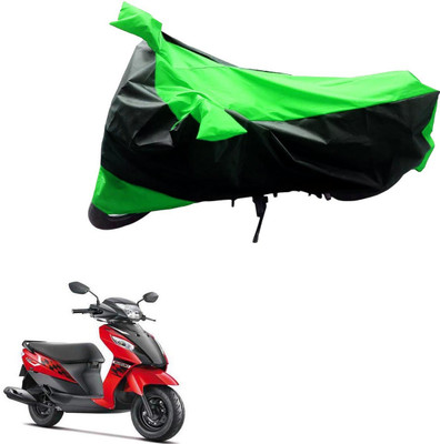 Mdstar Waterproof Two Wheeler Cover for Suzuki(Let's, Black, Green)