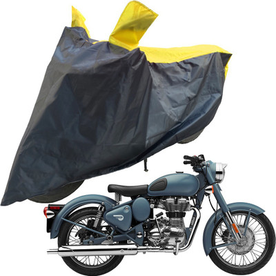 RiderShine Two Wheeler Cover for Royal Enfield(Squadron Blue, Black, Yellow)