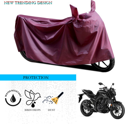 ANTHUB Waterproof Two Wheeler Cover for Yamaha(MT 03, Maroon)