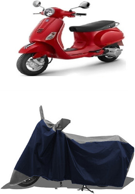 SUGASHRI Waterproof Two Wheeler Cover for Piaggio(Vespa LX, Grey, Blue)
