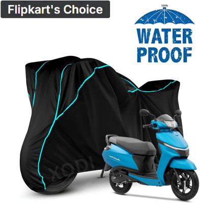 AutoGalaxy Waterproof Two Wheeler Cover for TVS(Jupiter 125, Black, Blue, Multicolor)