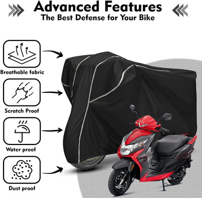 AutoGalaxy Waterproof Two Wheeler Cover for Honda(Dio, Black, White)