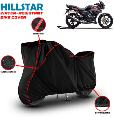 HILLSTAR Waterproof Two Wheeler Cover for TVS(Apache RTR 180, Black, Red)