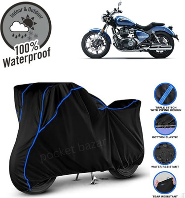 pocket bazar Waterproof Two Wheeler Cover for Royal Enfield(Meteor BS6, Black)