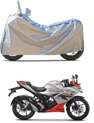 PAGORA Waterproof Two Wheeler Cover for Suzuki(Gixxer, Silver)