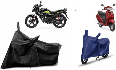 Tritika Two Wheeler Cover for Honda(SP 125, Black, Blue)