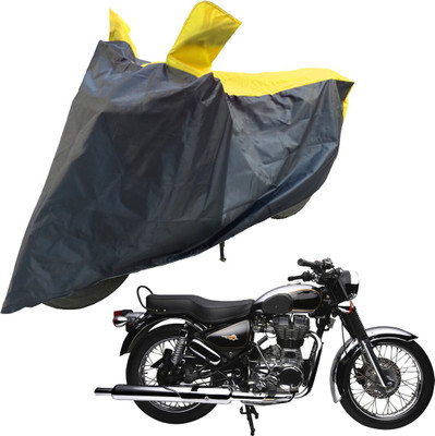 RiderShine Two Wheeler Cover for Royal Enfield(Electra 4S, Black, Yellow)