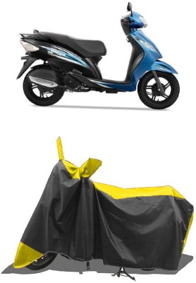 SUGASHRI Waterproof Two Wheeler Cover for TVS(Wego BS6, Yellow, Black)