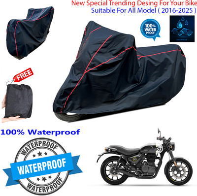 OliverX Waterproof Two Wheeler Cover for Royal Enfield(Hunter 350, Black)