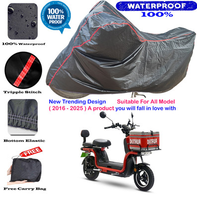 AutoGalaxy Waterproof Two Wheeler Cover for Okinawa(Black, Red)