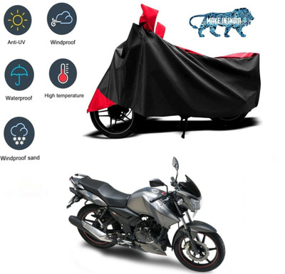 WMIZEXA Waterproof Two Wheeler Cover for TVS(Apache RTR 160, Black, Red)