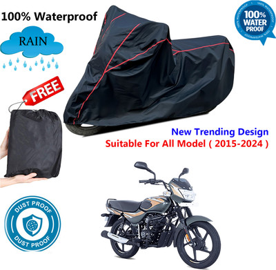 AUTOCAD Waterproof Two Wheeler Cover for Bajaj(CT 100, Black, Red)