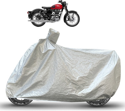 Caronix Waterproof Two Wheeler Cover for Royal Enfield(Classic 350, Silver)