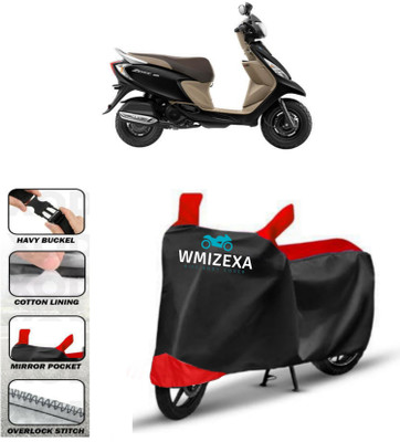 WMIZEXA Two Wheeler Cover for TVS(Zest 110, Red, Black)