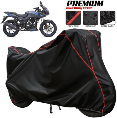 AutoGalaxy Waterproof Two Wheeler Cover for Bajaj(Pulsar 220 DTS-i, Black, Red, Multicolor)