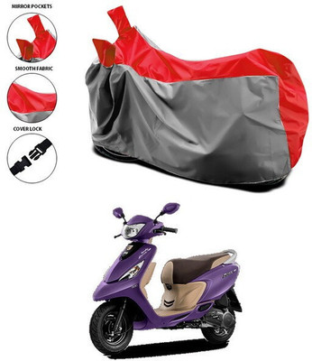 ANTHUB Waterproof Two Wheeler Cover for TVS(Scooty Zest 110, Red, Grey)