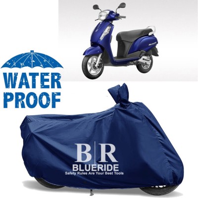 BLUERIDE Waterproof Two Wheeler Cover for Suzuki(Access 125, Blue)