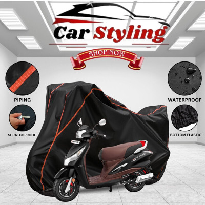 OliverX Waterproof Two Wheeler Cover for Hero(Destini 125, Black, Red)